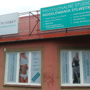 Oznakowanie studia modelowania sylwetki Planeta Kobiet